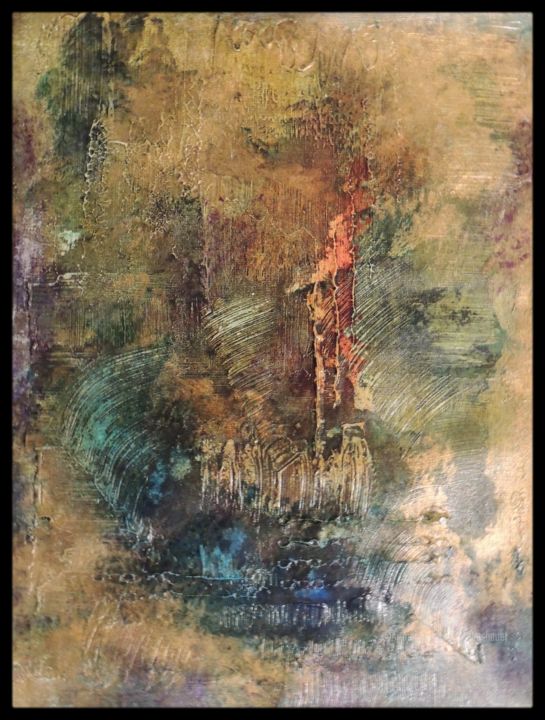 Painting titled "Série Lueurs d'encr…" by Jordan Ravy, Original Artwork, Ink