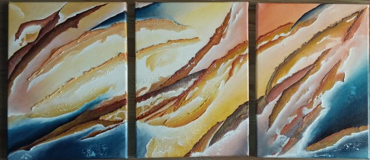 Peinture intitulée "Triptyque" par Jacques Inizan, Œuvre d'art originale, Acrylique