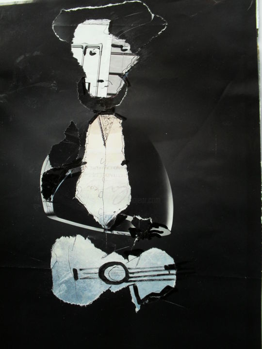 Collages titled "Idole" by Jacques Pinon, Original Artwork, Paper cutting