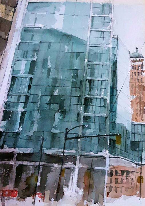 Peinture intitulée "vancouver-3.jpg" par Jacques Villares, Œuvre d'art originale, Aquarelle