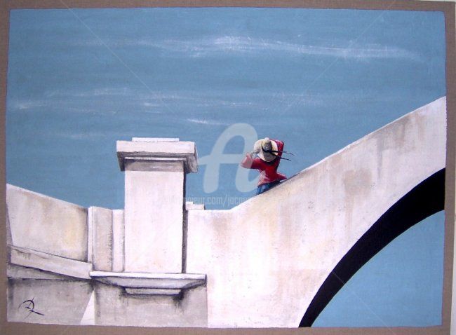 Peinture intitulée "La Chemise Rouge" par Jacquotte Gaignault, Œuvre d'art originale