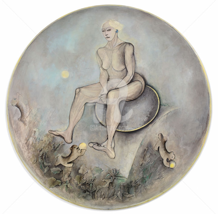 제목이 "Sirius - etoile du…"인 미술작품 N Jacquounain로, 원작, 기름 나무 들것 프레임에 장착됨