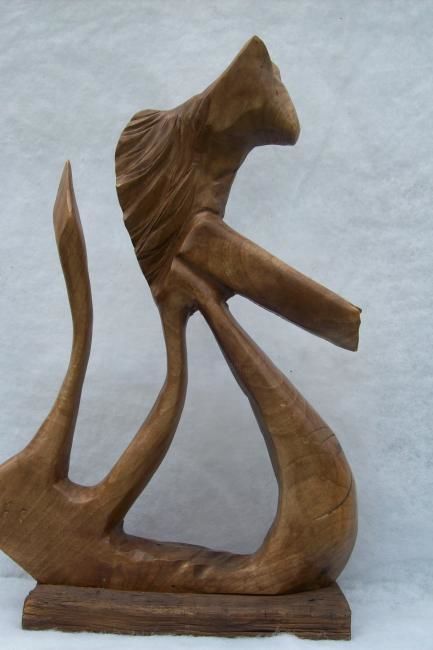 Скульптура под названием "L'Ecureuil" - Sculpures Culpin, Подлинное произведение искусства, Дерево