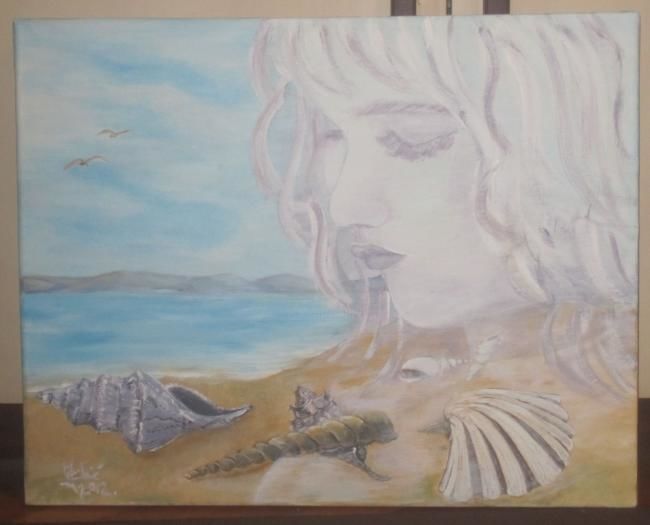 Malarstwo zatytułowany „Girl with shells” autorstwa Jadranka Cikic, Oryginalna praca