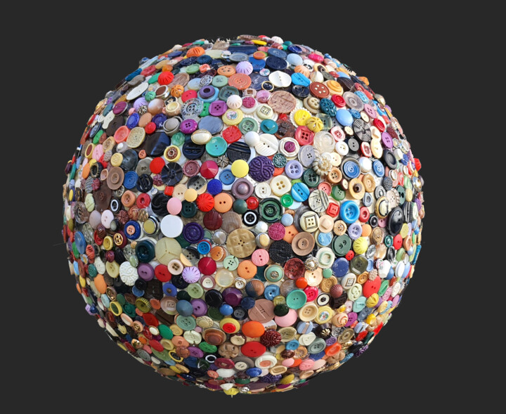 「Buttons demonstrati…」というタイトルのコラージュ Jaffa Meirによって, オリジナルのアートワーク, コラージュ