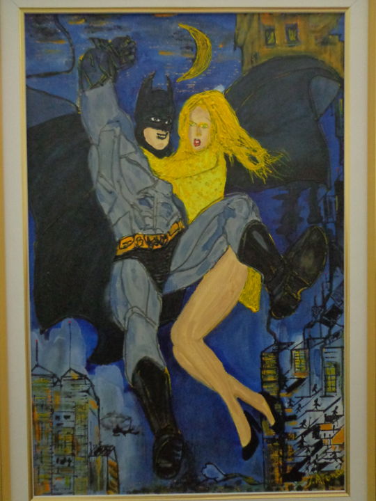 Pintura intitulada "731-batman-resgate-…" por J.Afonso, Obras de arte originais