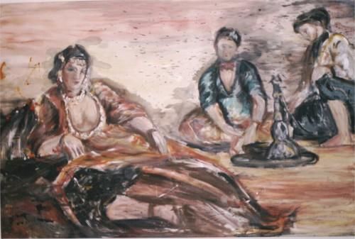 Peinture intitulée "harem" par Jacques Afriat, Œuvre d'art originale, Huile