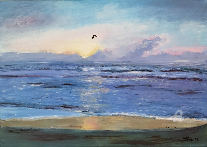 Painting titled "Ozean der Träume" by Jaga Rudnicka, Original Artwork, Oil