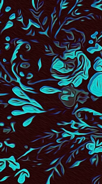 Arts numériques intitulée "Turquoise Rose" par Jagged Littleredpill, Œuvre d'art originale, Peinture numérique