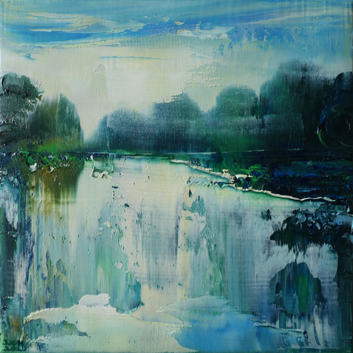 Painting titled ""Światłoczułość"" by Jagoda Kaczmarczyk - Hudzik, Original Art, Oil Mounted on Wood Panel