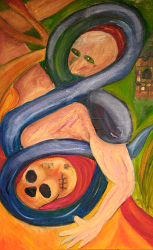 Pintura intitulada "Cianosis" por Johnny Aguirre, Obras de arte originais, Óleo