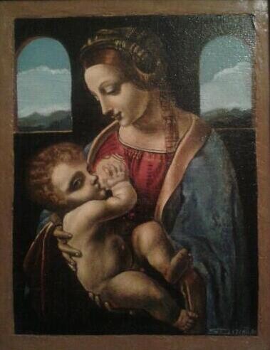 Painting titled "Madonna Litta" by Jahangir Seyidov, Original Artwork, Oil