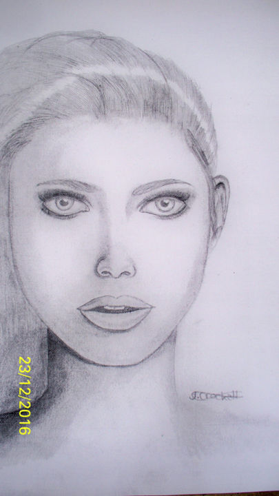 Drawing titled "Face Portrait" by Jaide Crockett, Original Artwork, Graphite