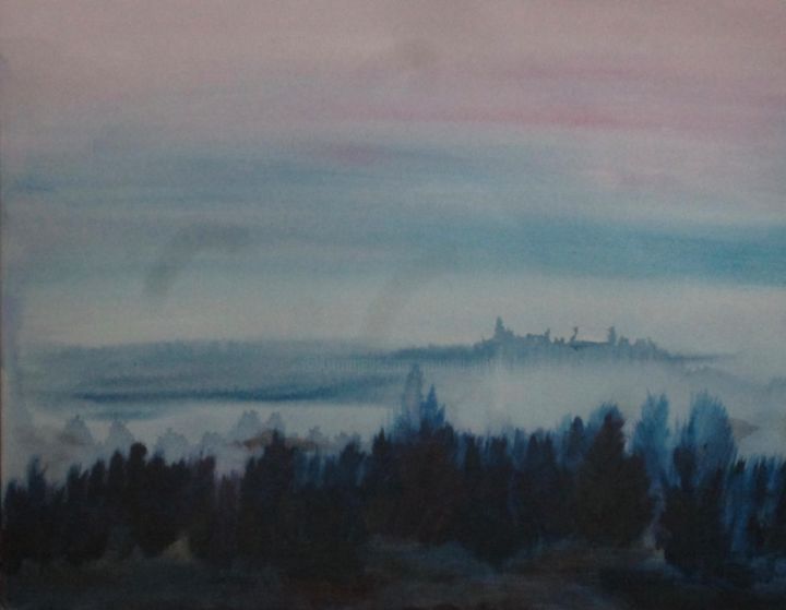 Painting titled "Brouillard / Névoa I" by Jaime-Axel Ruiz, Original Artwork, Acrylic