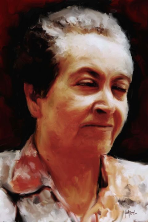 Digital Arts titled "Gabriela Mistral" by Jaime Andrés Betancur Pérez, Original Artwork, Digital Painting