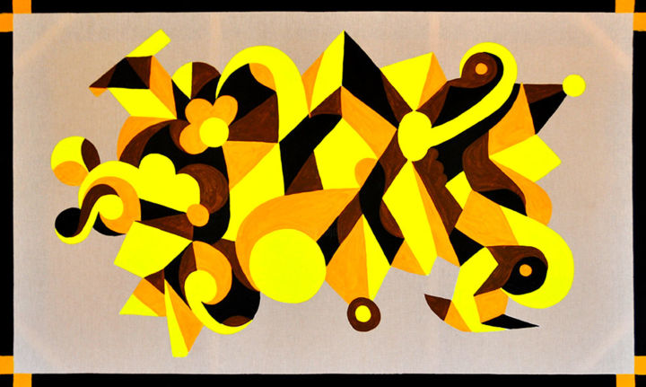 Pintura titulada "cluster-yellow-1.jpg" por Jaime Carbo, Obra de arte original