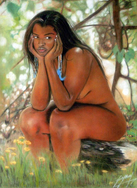 Peinture intitulée "Savannah" par Jair Ríos (Delarivière), Œuvre d'art originale, Pastel