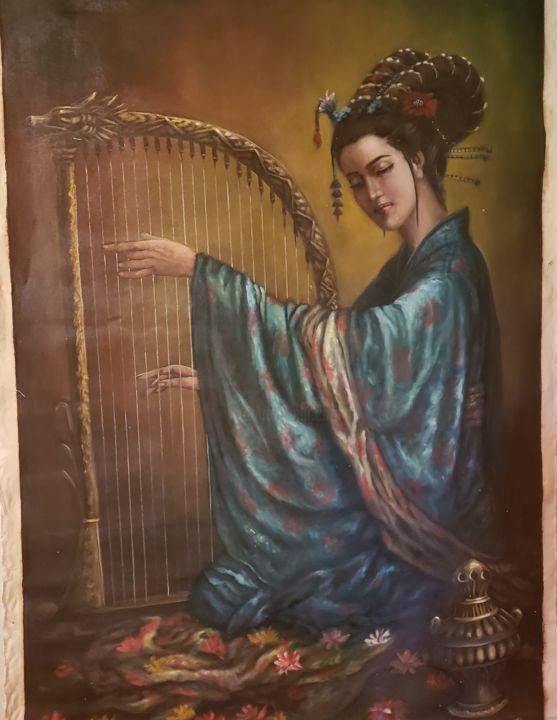 Pintura titulada "Geisha" por Jairo Arce, Obra de arte original, Oleo
