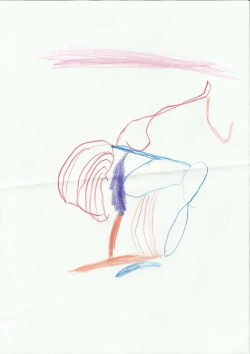 Drawing titled "les fils de couleurs" by Youness Jaifri, Original Artwork, Chalk