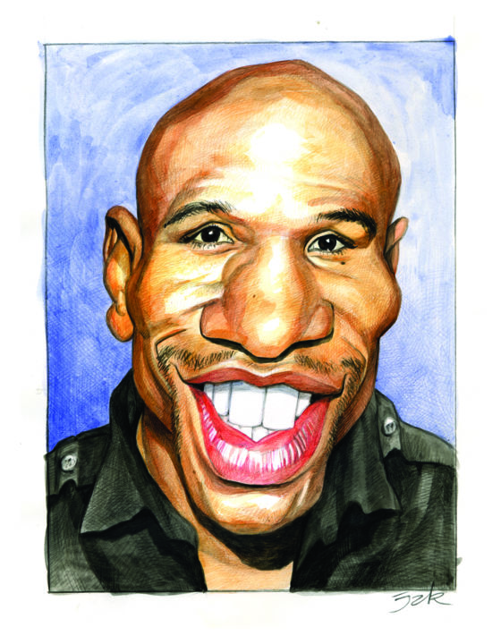 Pittura intitolato "Floyd Mayweather Jr…" da Jak Lemonnier, Opera d'arte originale, Acquarello