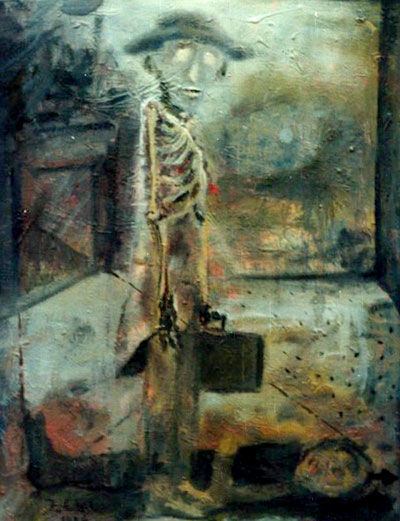 Painting titled "TRAVELLER" by Elek Jakab, Original Artwork