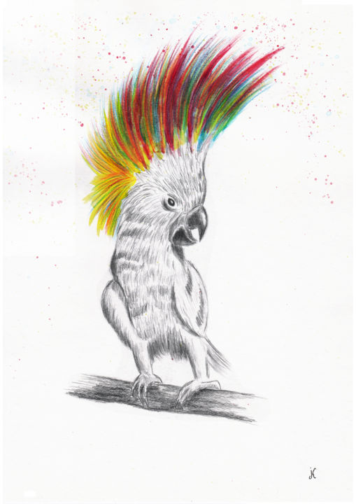 Peinture intitulée "Parrot" par Konstantin Yakovenko, Œuvre d'art originale, Aquarelle