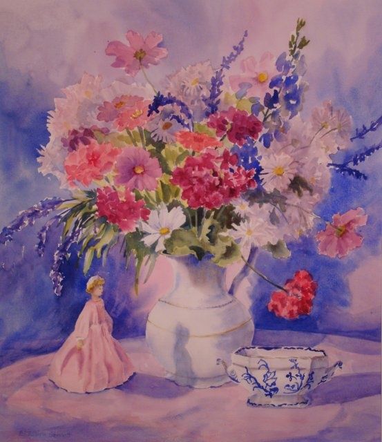 Картина под названием "The Last Bouquet of…" - Elizabeth Sennett, Подлинное произведение искусства, Масло