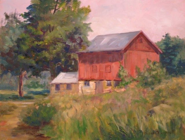 Malarstwo zatytułowany „Lawson's Barn” autorstwa Elizabeth Sennett, Oryginalna praca