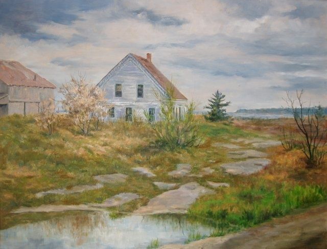 Painting titled "Beal's Island" by Elizabeth Sennett, Original Artwork, Oil