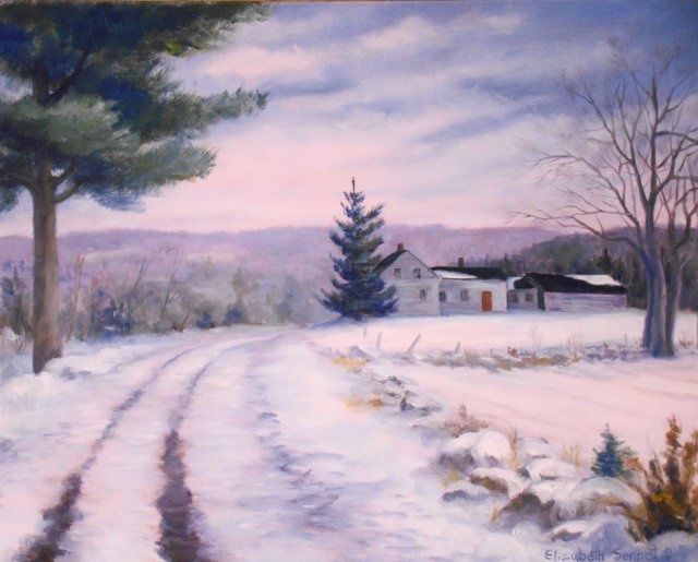 Painting titled "Palermo Winter" by Elizabeth Sennett, Original Artwork, Oil
