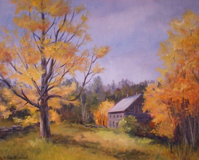 Painting titled "The Old Homestead" by Elizabeth Sennett, Original Artwork, Oil
