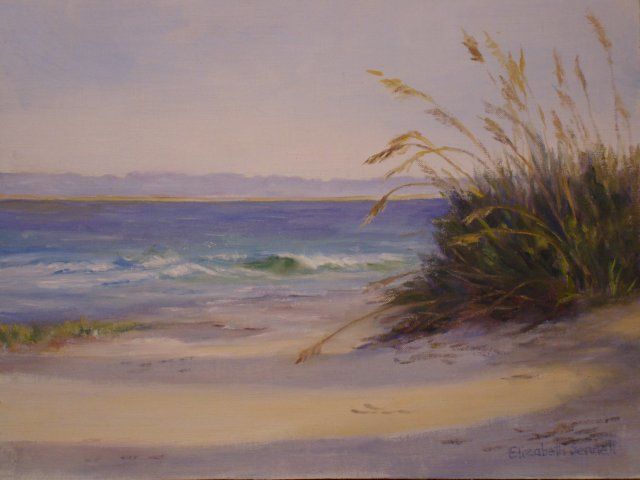 Painting titled "Ocean Wave" by Elizabeth Sennett, Original Artwork, Oil