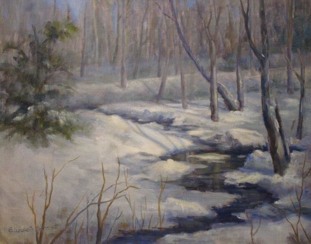 Pintura intitulada "East Haddam Brook" por Elizabeth Sennett, Obras de arte originais, Óleo