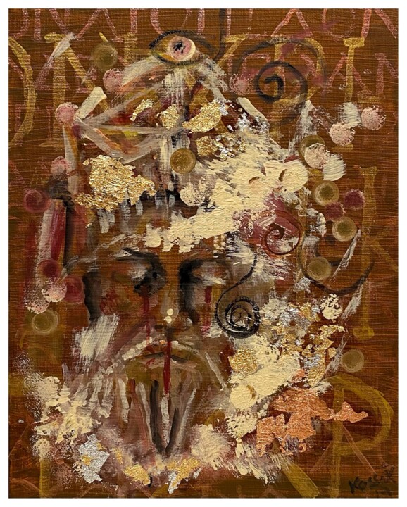 Collages titled "Gold - Faras 5" by Jakub Kossakowski (Art After Hours), Original Artwork, Acrylic
