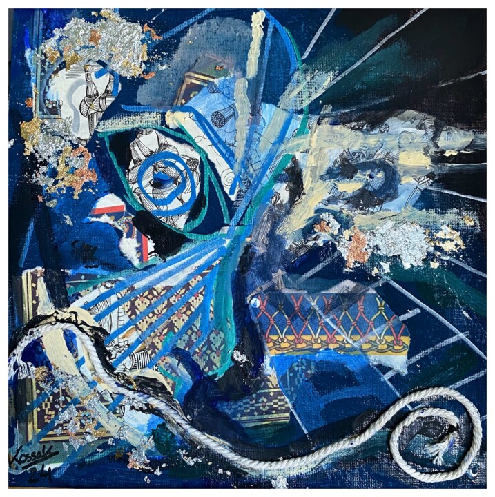 Malerei mit dem Titel "COLORS - Blue: Envy" von Jakub Kossakowski (Art After Hours), Original-Kunstwerk, Acryl