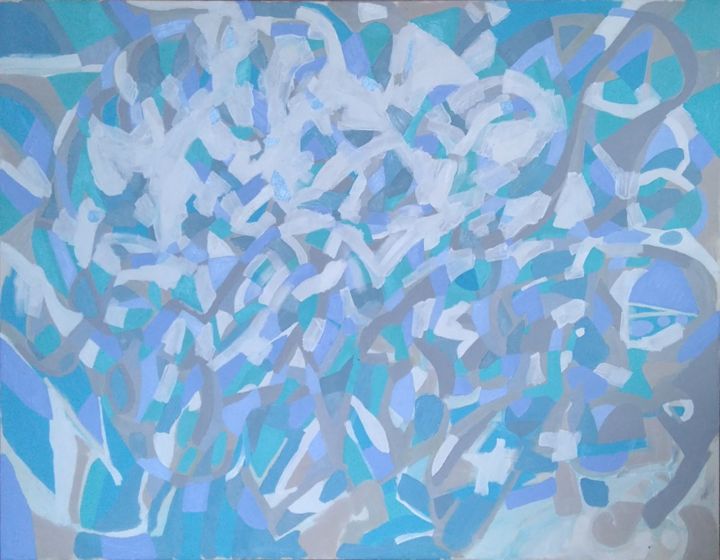 Painting titled "Seagulls" by Jakub Jerabek, Original Artwork, Acrylic