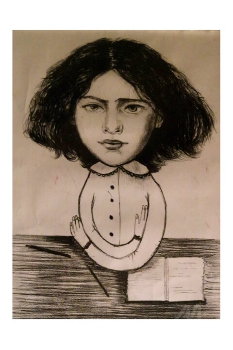 Printmaking titled "Schulerin" by Lika Dzhalagoniya, Original Art, Lithography