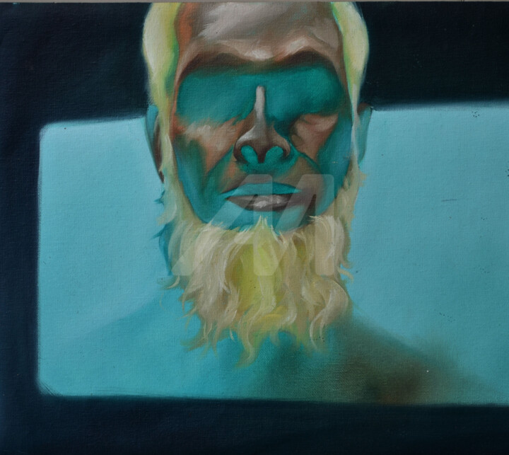 Painting titled "rikshaowala-2" by Jalal, Original Art, Oil