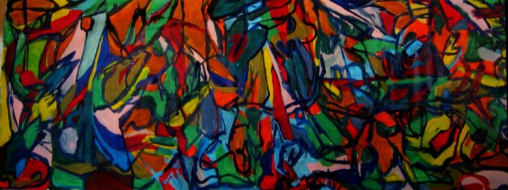 Painting titled "abstract-landscape…" by Boris Musteata, Original Artwork, Acrylic