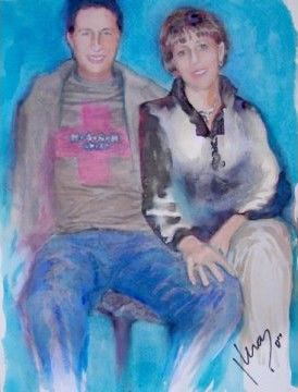Painting titled "Juan David & Luz Am…" by Aa Juan Lleras, Original Artwork