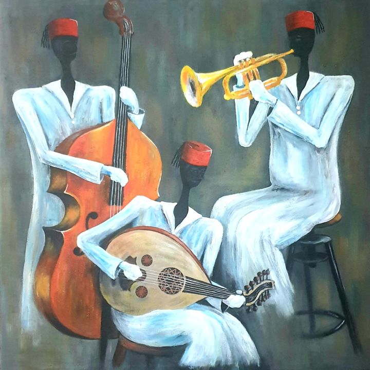 Pittura intitolato "Fusion Jazz" da Jamal El Hajoui, Opera d'arte originale, Acrilico