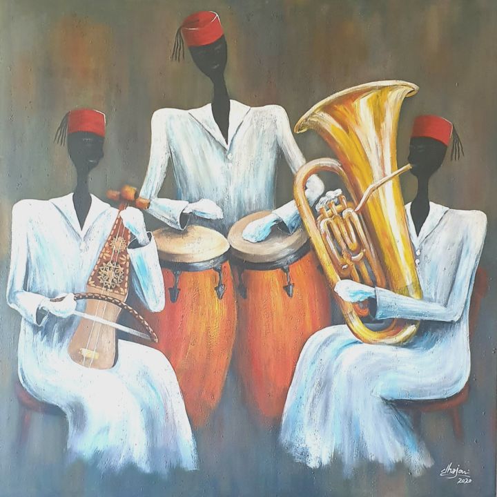 Peinture intitulée "Fusion Jazz 2" par Jamal El Hajoui, Œuvre d'art originale, Acrylique