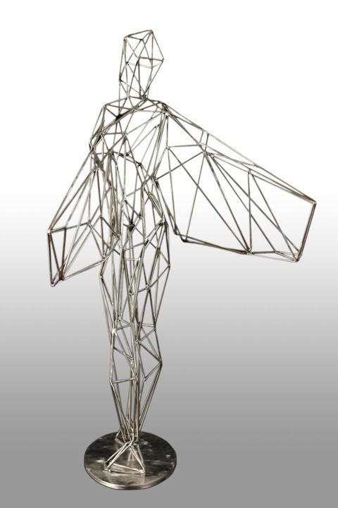 Sculpture intitulée "Emergence II" par Jamal Alyousif, Œuvre d'art originale, Acier inoxydable