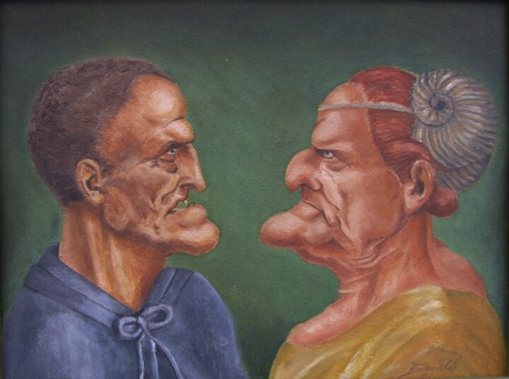 Malarstwo zatytułowany „Homage to Leonardo…” autorstwa James Bagatel, Oryginalna praca, Olej