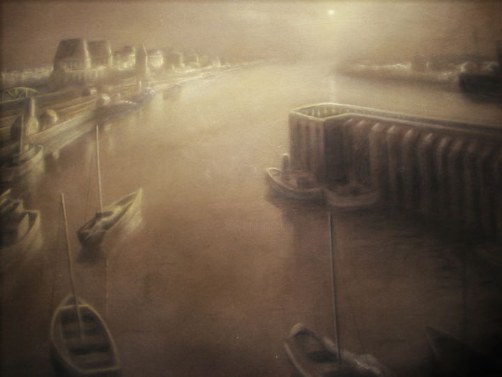 Malerei mit dem Titel "Vue d'Ostende" von James Block, Original-Kunstwerk