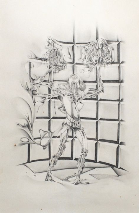 Desenho intitulada "Morphing reality" por James Carroll, Obras de arte originais, Lápis