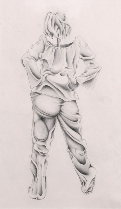 Рисунок под названием "Am I sexy" - James Carroll, Подлинное произведение искусства, Карандаш