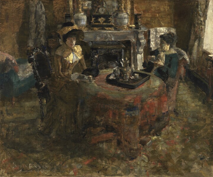 Painting titled "Après-midi à Ostende" by James Ensor, Original Artwork, Oil