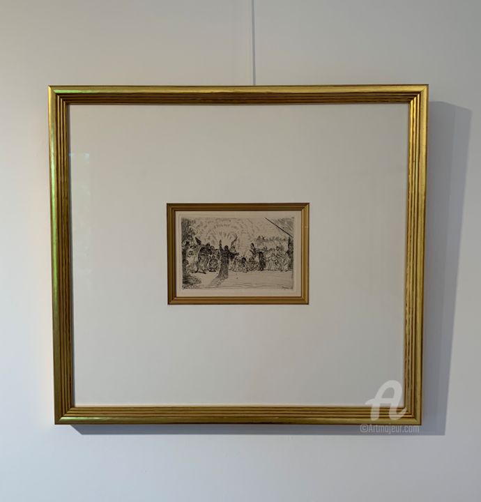 Druckgrafik mit dem Titel "Christus Bij De Bed…" von James Ensor, Original-Kunstwerk, Radierung