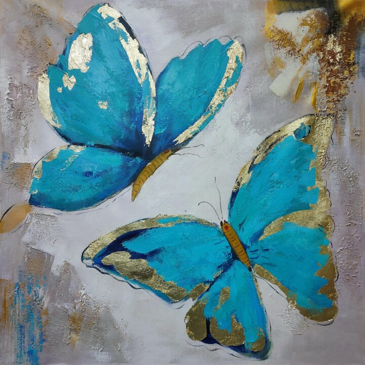 Pintura titulada "Butterfly 201D" por James Shang, Obra de arte original, Acrílico